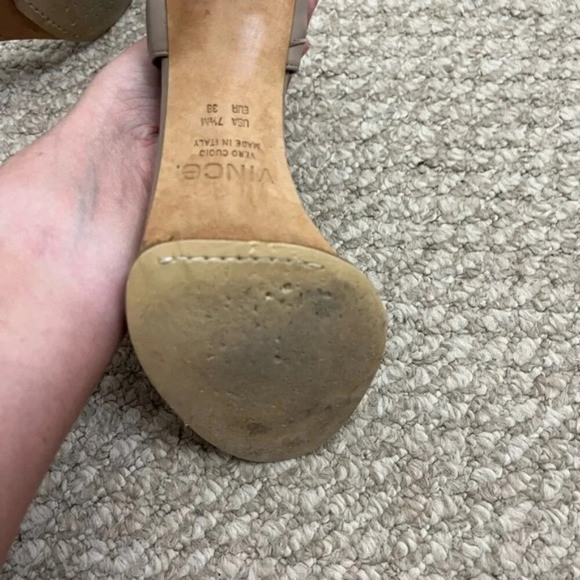 Vince heels strappy leather size 7.5 brown  gray - Picture 8 of 13